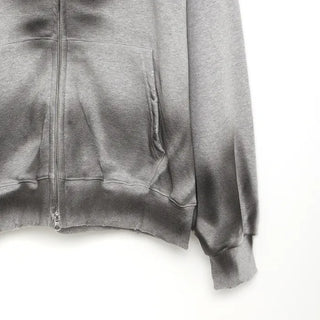 (Unisex) Vintage Wash Hooded Zip-Up
