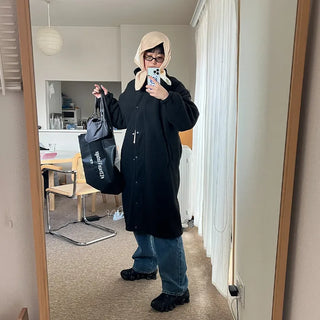 Turtleneck Boa Long Coat