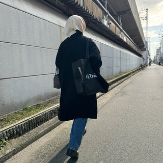 Turtleneck Boa Long Coat