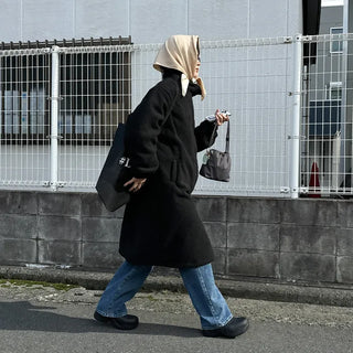 Turtleneck Boa Long Coat