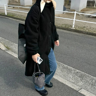 Turtleneck Boa Long Coat
