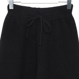 Simple knit hooded knit pants set