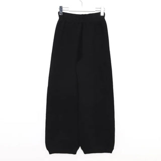 Simple knit hooded knit pants set