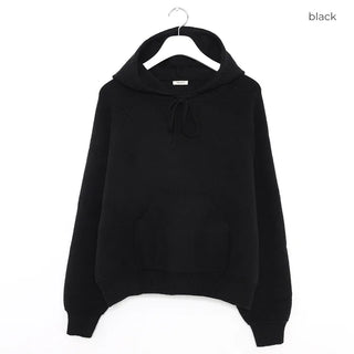 Simple knit hooded knit pants set