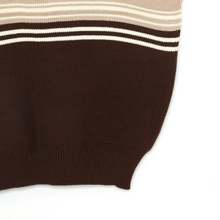 Striped Half-Zip Vest
