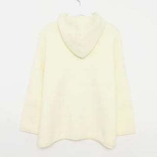 Half-zip hooded knit sweater