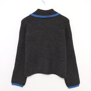 Two-tone knit cardigan