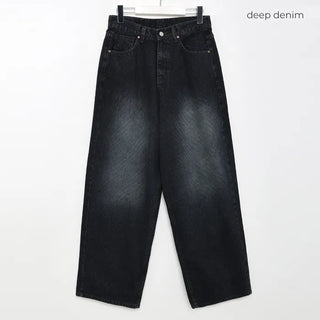 Striped ribbed denim pants