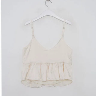 Shirred satin top
