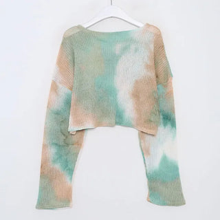 Tie-dye cropped knit