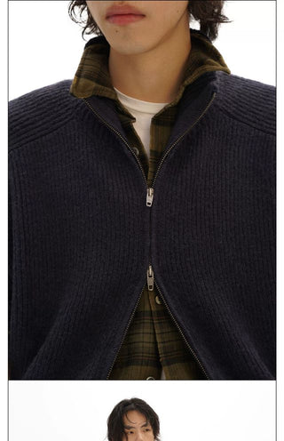 MASONPRINCE High-Neck Knit Cardigan
