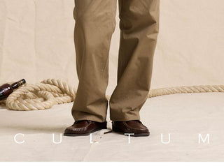 [CULTUM] Washed Cotton High Waist Deck Pants