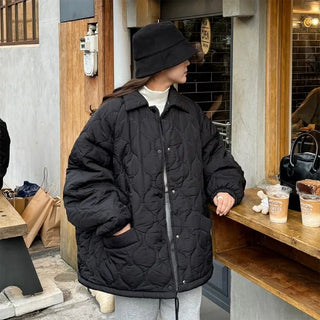Oversized quilted collar jumper