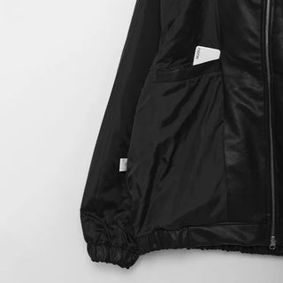 2-way zip leather jacket