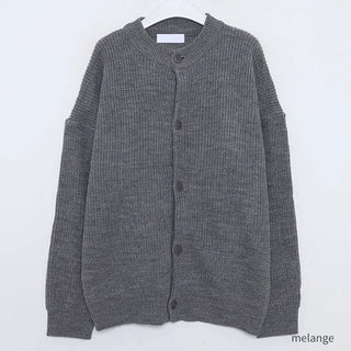 U-neck knit cardigan