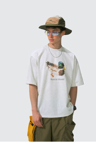 [Monterest] Ink Print Relaxed Fit Crewneck T-Shirt