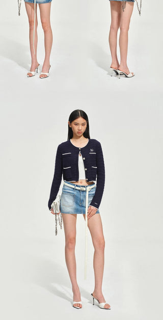 [NOTAWEAR] Cable Knit Cropped Cardigan