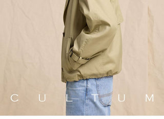 [CULTUM] Water-Resistant Cotton Short Trench Jacket