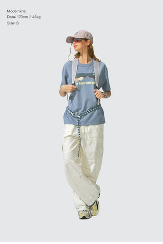 [Monterest] Washed Distressed Mountain Print T-Shirt