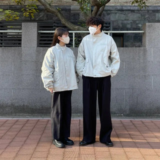 Oversized cropped military jacket