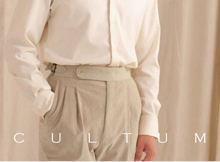 [CULTUM] Italian Pointed Collar Button-Down Shirt