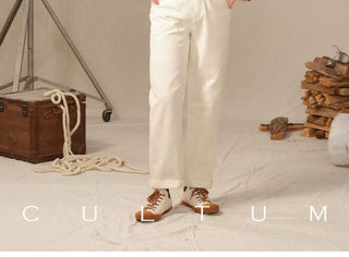 [CULTUM] Washed Cotton Cavalry Twill Straight Pants
