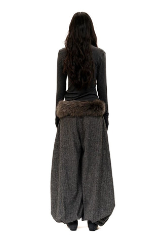 [Moromoro2] Wool Pleated Tapered Wide Pants