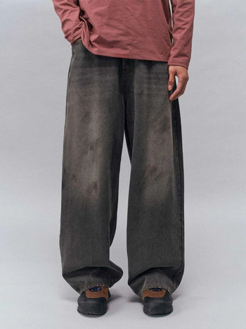 [Monterest] Washed Wide Leg Denim Pants