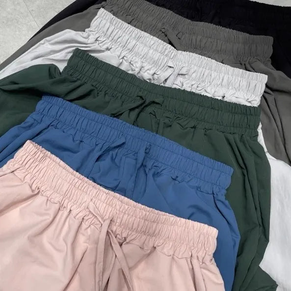 Nylon Two-way String Wide Jogger Pants