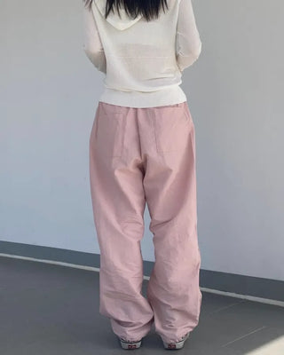 Nylon Two-way String Wide Jogger Pants