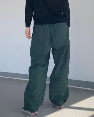 Nylon Two-way String Wide Jogger Pants