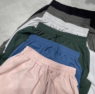 Nylon Two-way String Wide Jogger Pants