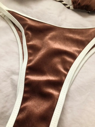 Velvet bikini underboob bikini terry bikini micro bikini strap bikini