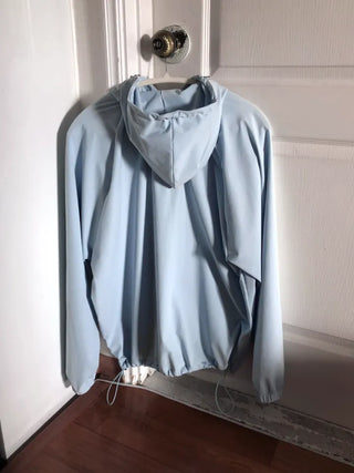 Drawstring Hooded Windbreaker Jumper