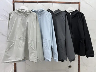 Drawstring Hooded Windbreaker Jumper