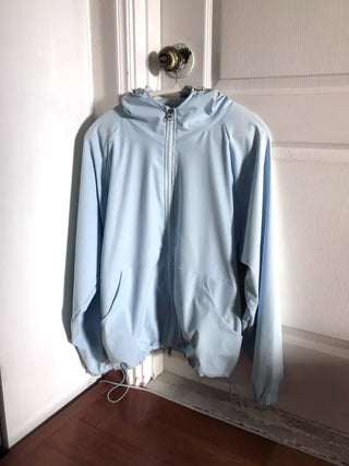 Drawstring Hooded Windbreaker Jumper