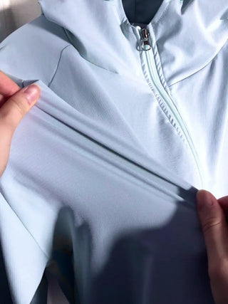 Drawstring Hooded Windbreaker Jumper