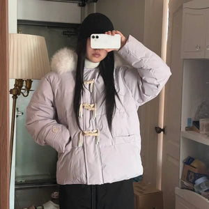 Fur Oversized Short Duffle Padded Field Jacket