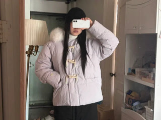 Fur Oversized Short Duffle Padded Field Jacket