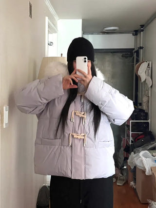 Fur Oversized Short Duffle Padded Field Jacket