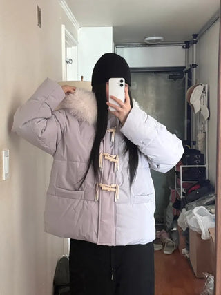 Fur Oversized Short Duffle Padded Field Jacket