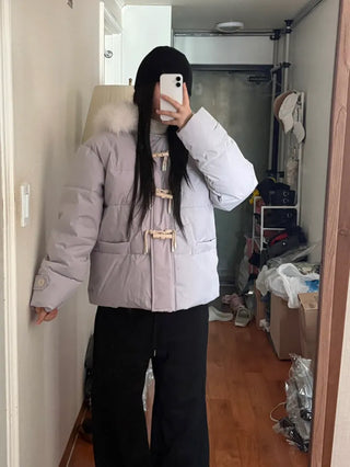 Fur Oversized Short Duffle Padded Field Jacket