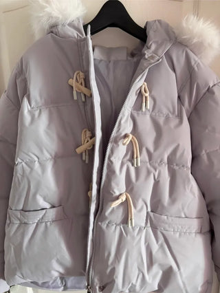 Fur Oversized Short Duffle Padded Field Jacket