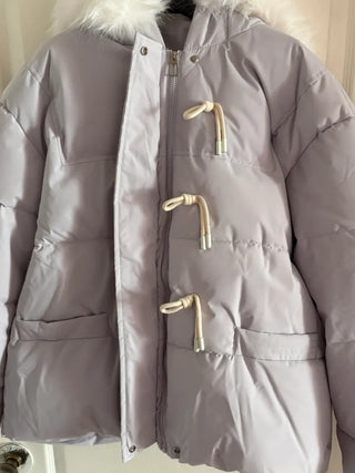 Fur Oversized Short Duffle Padded Field Jacket