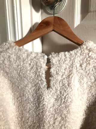 Curly boucle puff short-sleeve mini dress