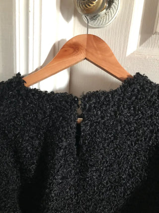 Curly boucle puff short-sleeve mini dress