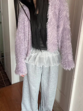 Winged Cardigan Boucle Fur Cardigan Bolero