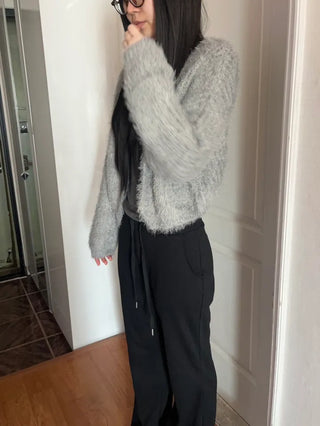 Winged Cardigan Boucle Fur Cardigan Bolero
