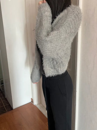 Winged Cardigan Boucle Fur Cardigan Bolero