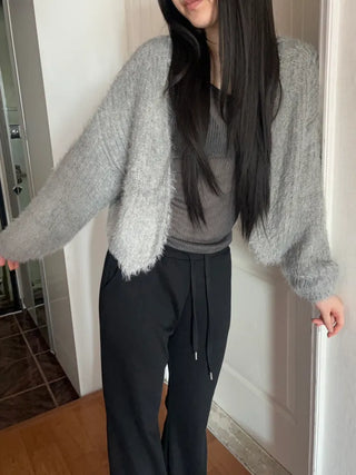 Winged Cardigan Boucle Fur Cardigan Bolero